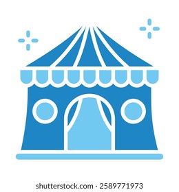 Carnival dual tone blue color, mini illustration icon. use for modern concept, print, UI, UX kit, web and app development. Vector EPS 10, related to entertainment, festival, funfair and hobbies.