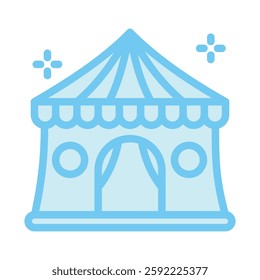 Carnival dual tone blue color, mini illustration icon. use for modern concept, print, UI, UX kit, web and app development. Vector EPS 10, related to entertainment, festival, funfair and hobbies.