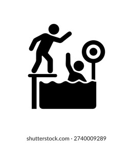 Carnival Dunk Tank Splash Icon Isolated On White Background