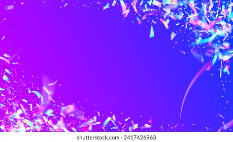 Carnival Effect. Cristal Banner. Laser Birthday Explosion. Holographic Glitter. Light Concept. Falling Dust. Carnaval Paper. Blue Glare Tinsel. Pink Carnival Effect