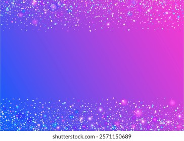 Carnival Effect. Laser Concept. Modern Poster. Cristal Dust. Purple 3d Glitter. Unicorn Sparkle. Iridescent Paper. Disco Colourful Cristals. Blue Carnival Effect