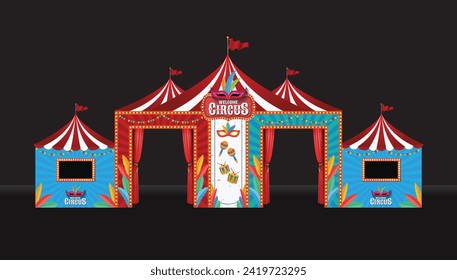 Carnival entrance arch gate design front view. use fore printable file. vector illustration