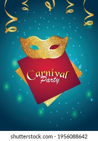 Carnival event celebration background with realistic mask
