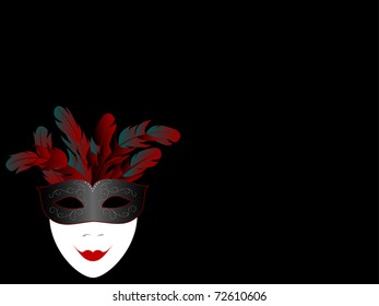 Carnival facemask on black background