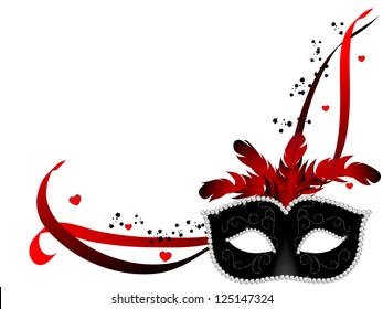 Carnival facemask on white background