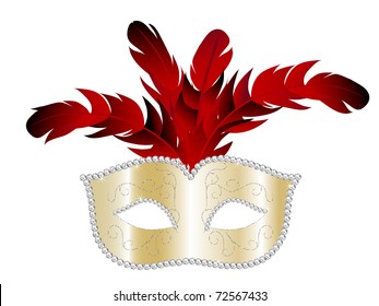 Carnival facemask on white background