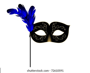 Carnival facemask on white background