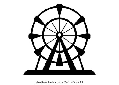 carnival Ferris wheel black clip art 