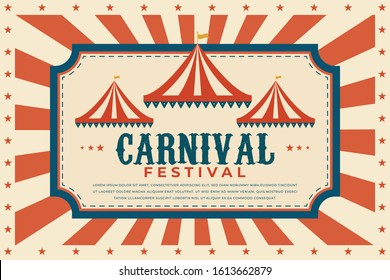 Carnival Festival Background Templates With Retro Color