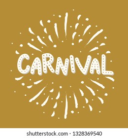 Carnival festival banner with colorful fireworks. Vector