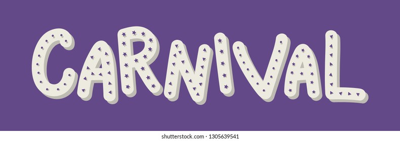 Carnival festival banner with colorful lettering. Vector