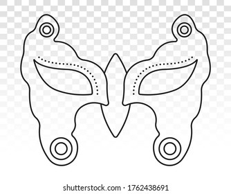 carnival / festival disguise mask - line art icon for apps and website