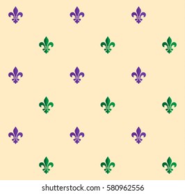Carnival, Festival, Masquerade poster, invitation pattern design. Mardi Gras Carnival pattern with fleur-de-lis. Ornamental endless background, texture, wrapper. Vector illustration Vintage decoration