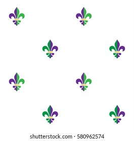 Carnival, Festival, Masquerade poster, invitation pattern design. Mardi Gras Carnival pattern with fleur-de-lis. Ornamental endless background, texture, wrapper. Vector illustration Vintage decoration