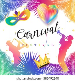 Afiche publicitario del Festival 2019. Espectáculo de decoración tropical, disfraces, Rio Brasil, Recife, Festival Festa Junina, ritmos Maracatu, India, África, Carnaval Italiano Colombia Barranquilla