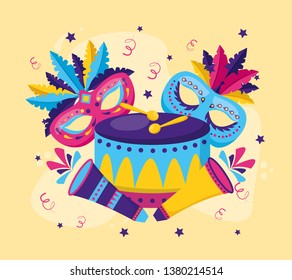 carnival festive mask drum