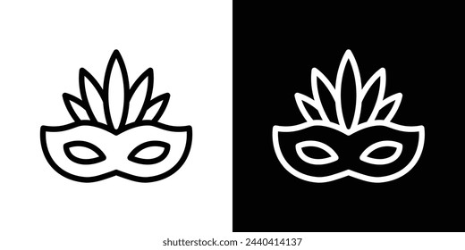 Carnival and Festive Masquerade Mask Icons. Brazilian Party Celebration Symbols