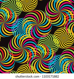 Carnival fiesta whirl seamless pattern. stock vector illustration for background, wrapping paper, fabric, surface design
