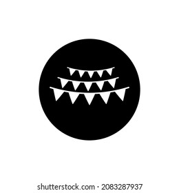 Carnival Flag perspective icon circle background black color editable. festival flag icon.