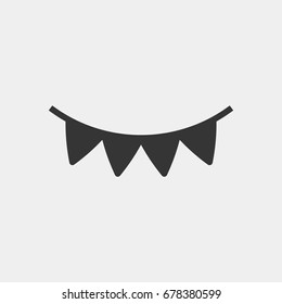 Carnival flags  icon illustration isolated vector sign symbol