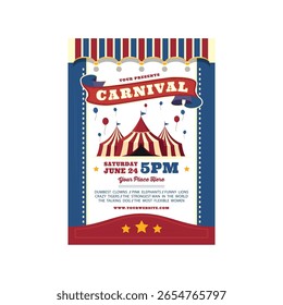 Diseño de Plantilla de cartel de folleto de carnaval