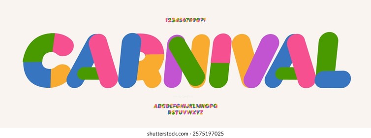 Carnival font bold coloful style