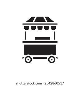 Carnival Food Cart Filled Icon Vector Illustration