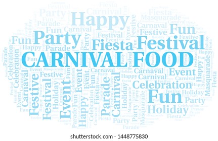 Carnival Food word cloud vector made with text only