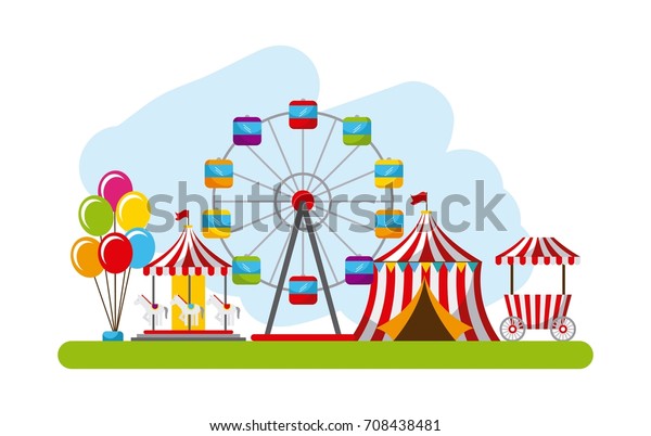 Carnival Fun Fair Festival Circus Park Stock Vector (Royalty Free ...