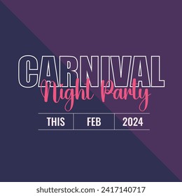 Carnival Fun Night Party Social Media Post Illustration