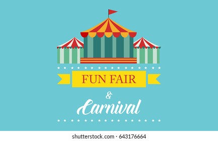 Carnival funfair and amusement park banner