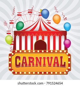 The carnival funfair background. vector illustration
