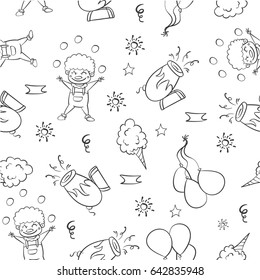 Carnival funfair element doodle style