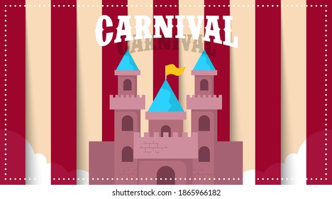 Carnival funfair flyer and web banner background illustration vector