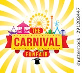 The carnival funfair and magic show. vector illustration