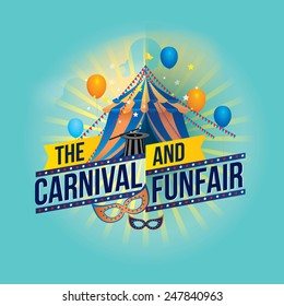 The carnival funfair and magic show. vector illustration