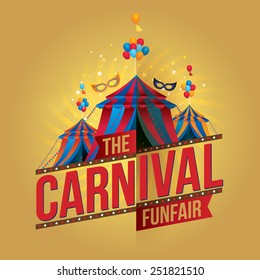 The carnival funfair and magic show. vector illustration