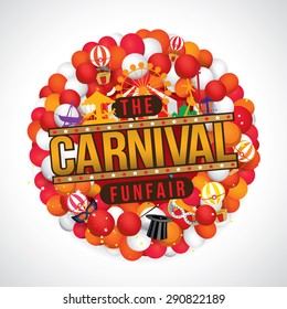 The carnival funfair and magic show. vector illustration