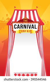 The carnival funfair and magic show. vector illustration