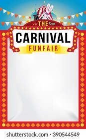 The carnival funfair and magic show. vector illustration