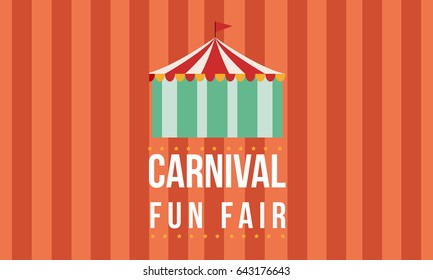 Carnival funfair with tent background