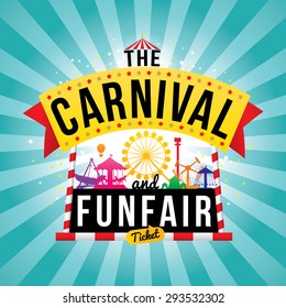 The carnival funfair. vector illustration