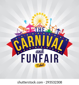 The Carnival Funfair. Vector Illustration