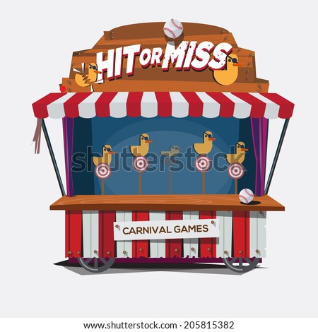 carnival game. duck shoot -  vector illustration