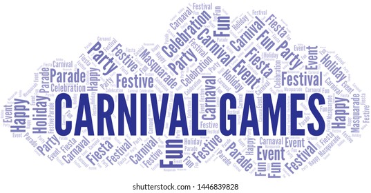 Carnival Games word cloud vector made with text only