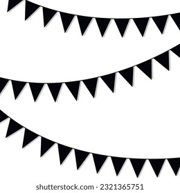 Carnival Garland With Black Flags Icon Vector Design.
