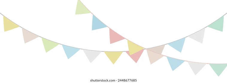 Carnival garland, Bunting flags banner, birthday party decoration isolated on white background. Vector illustration. EPS 10