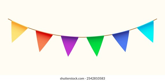 carnival garland with flags. Bunting flag party decoration