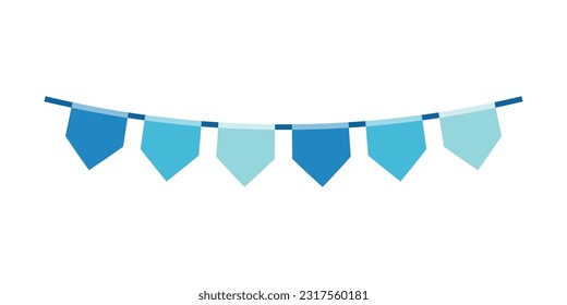 Marisma de carnaval con banderas. Decorativos coloridos cánticos de fiesta para la celebración del cumpleaños. Bunting y garland set. Banderas festivas coloridas. Elementos para la celebración, fiesta o diseño del festival.