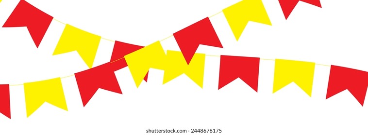 Carnival garland with flags. Decorative colorful party pennants for birthday celebration, festival and fair decoration. Vector illustration. EPS 10